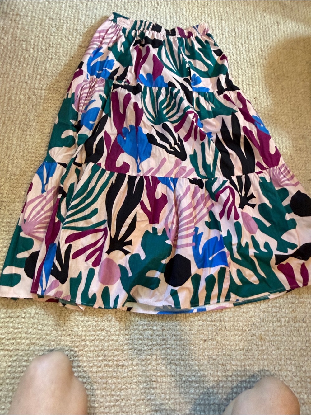Oliphant Reef Magenta Floral Maxi Skirt in Purple, Blue & Green - Picture 4 of 4
